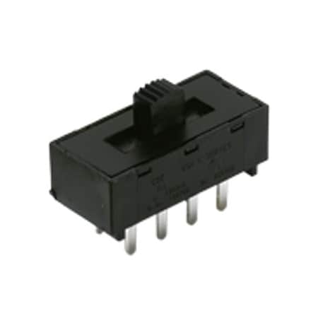 C&K Components Slide Switch, 1 Positions, Spdt, Latched, 4A, 28Vdc, Solder Terminal, Through Hole-Straight L102021MS02Q